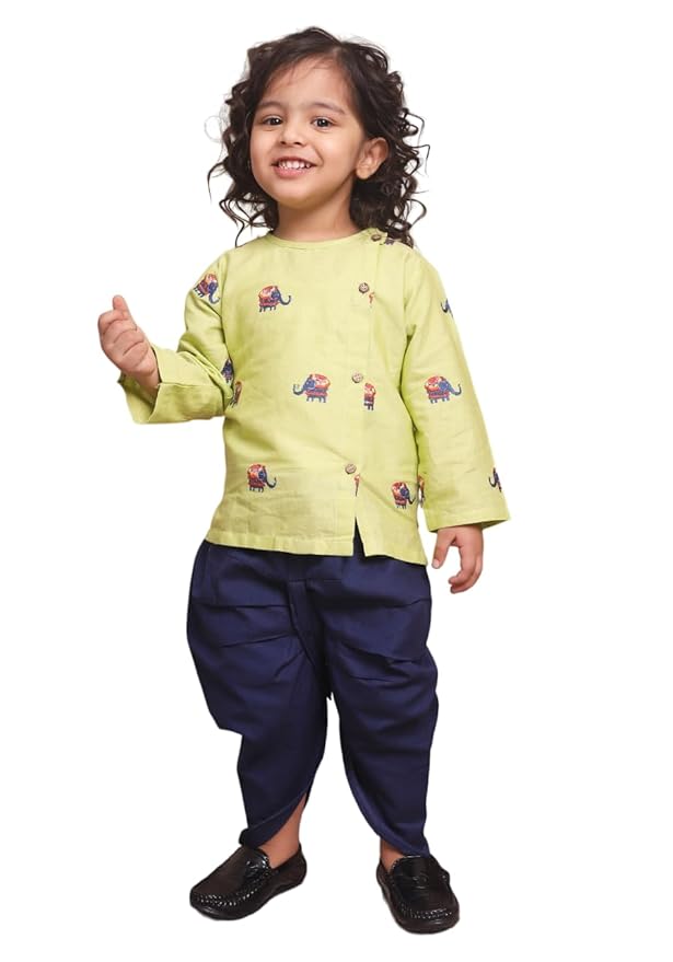 POLKA TOTS Elegant Traditional Dhoti Kurta Set for Baby Boys – Soft Cotton Ethnic Dress for Festivals – Comfortable Indian Outfit for Infants & Toddlers